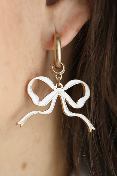 Bow Enamel Earring