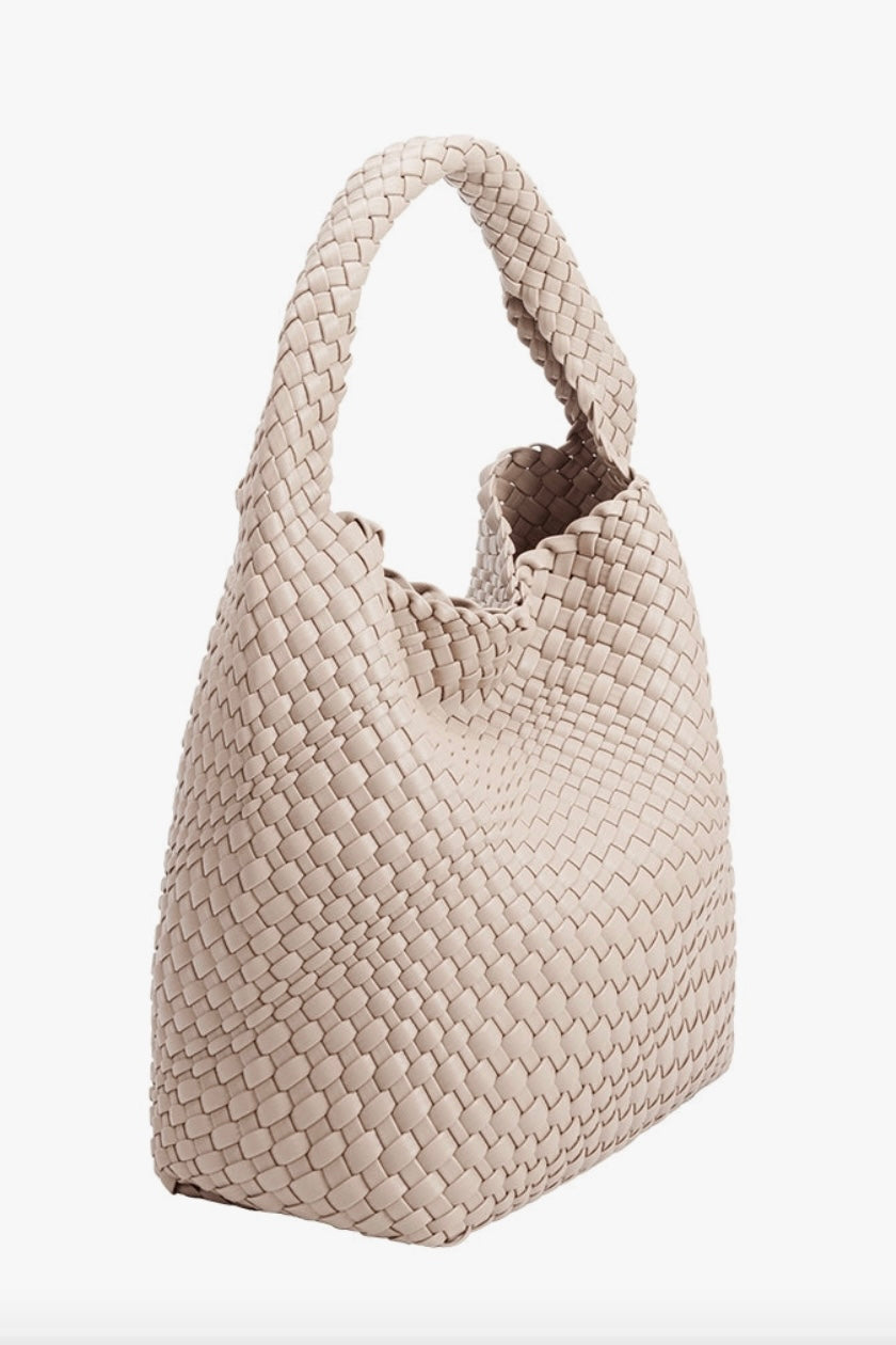 Ivory Woven Shoulder Tote from Southern Sunday