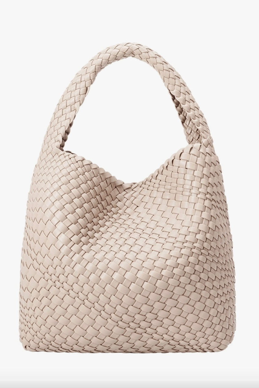 Ivory Woven Shoulder Tote from Southern Sunday