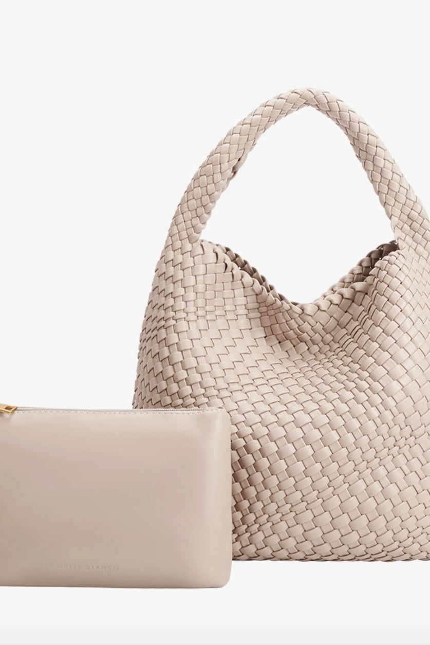 Ivory Woven Shoulder Tote from Southern Sunday