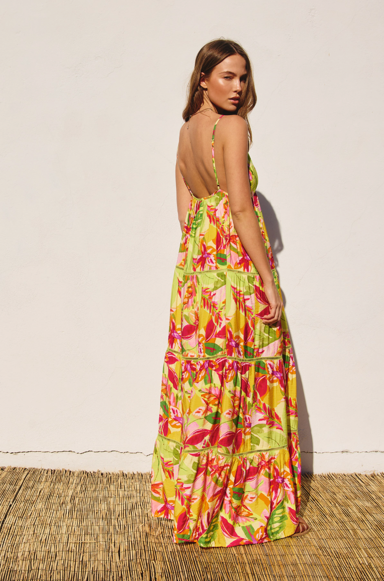 Hibiscus Tiered Maxi Dress from Southern Sunday