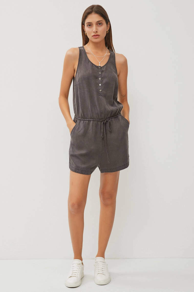 Charcoal Tencel Romper from Southern Sunday