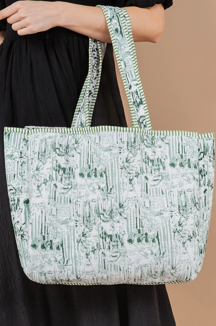 Vine Printed Quilted Tote from Southern Sunday