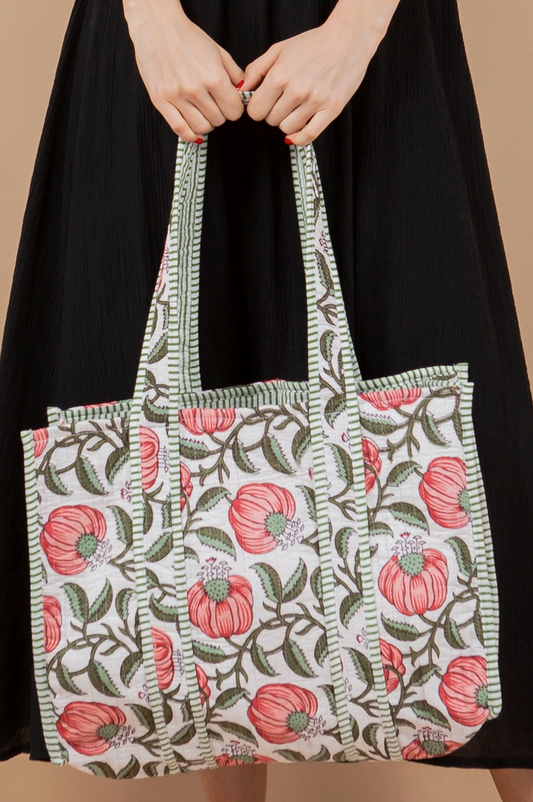 Poppy Printed Quilted Tote from Southern Sunday