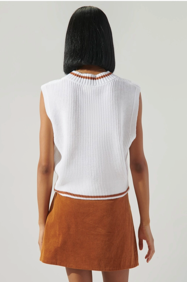 Varsity V Neck Sweater Vest from Southern Sunday