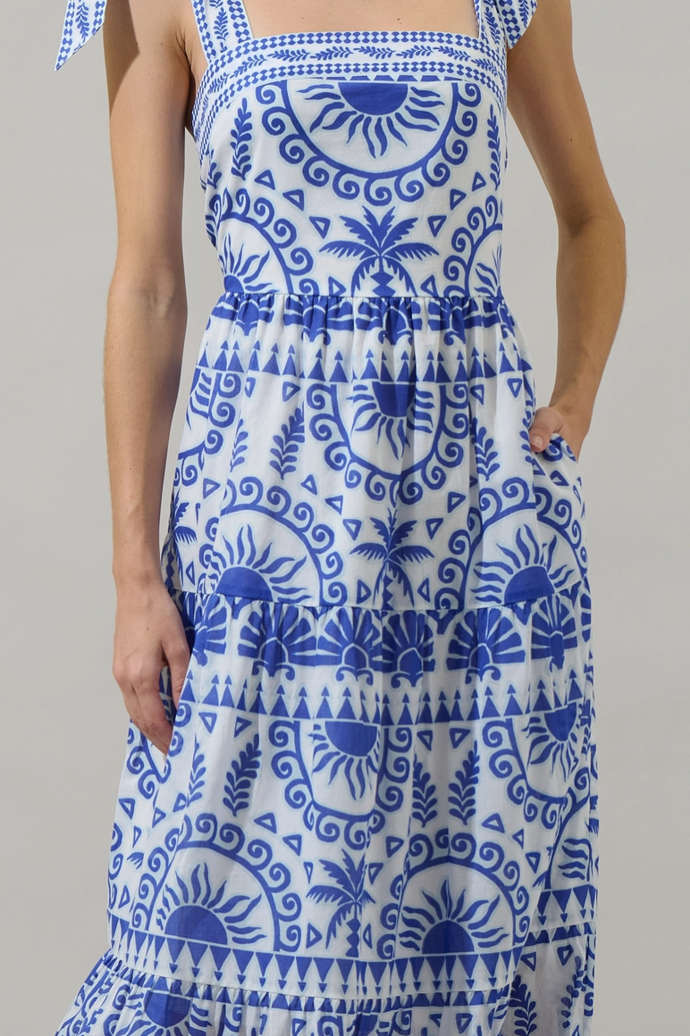 Blue & White Tiered Maxi Dress from Southern Sunday Boutique