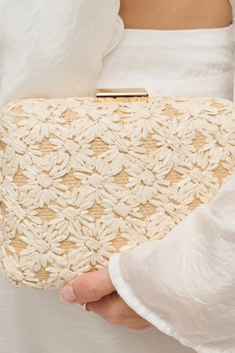 Rafia Floral Clutch from Southern Sunday Boutique