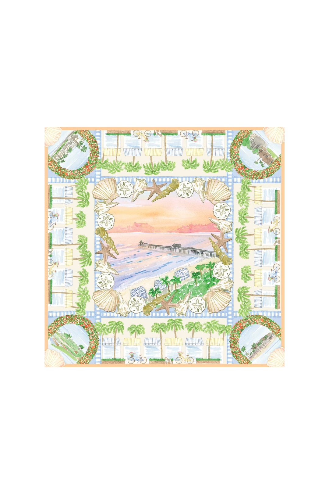 Naples Exclusive Watercolor Silk Scarf from Southern Sunday