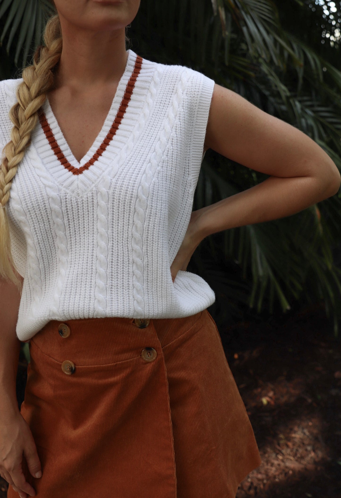 Varsity V Neck Sweater Vest from Southern Sunday