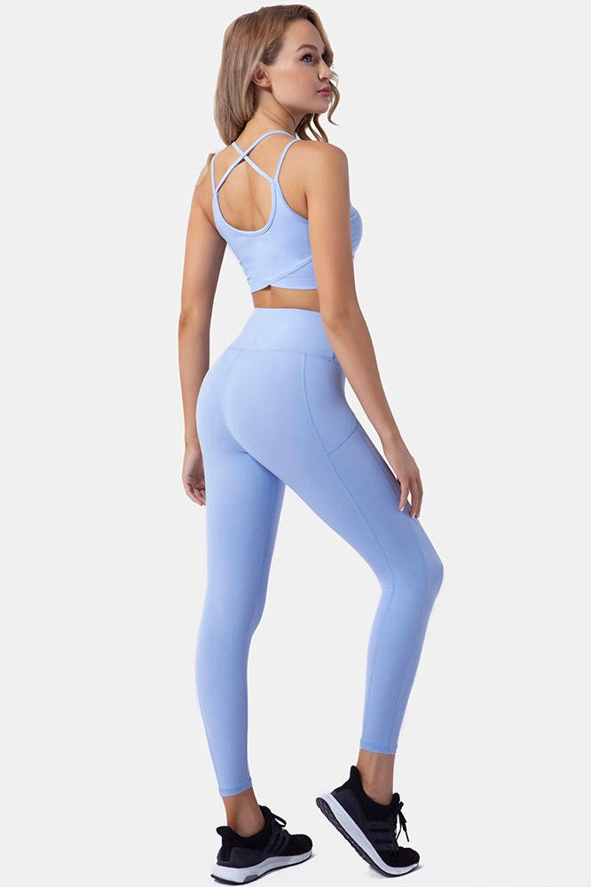 Lovely Light Blue High Waisted Legging from Southern Sunday Boutique